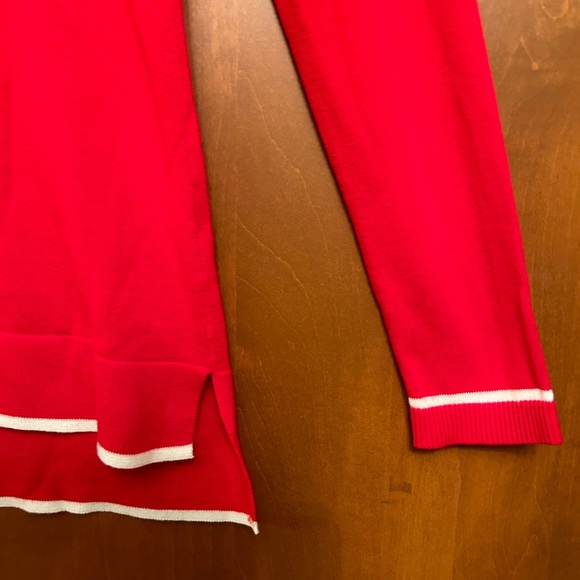 CROWN & IVY Christmas sweater, red/white with penguin, sz S - Picture 4 of 8